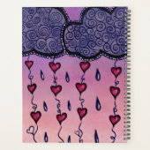 Niedliche Wolken, Herzen und Regentropfen Planer (Rückseite)