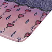 Niedliche Wolken, Herzen und Regentropfen Schneidebrett (Ecke)