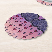 Niedliche Wolken, Herzen und Regentropfen Untersetzer (angewinkelt)