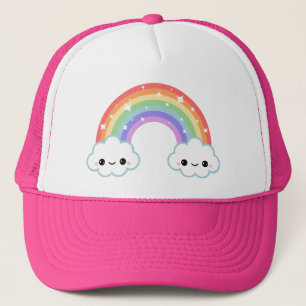 Niedliche Wolken mit Regenbogen Truckerkappe