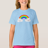 Niedliche Wolken und ein Regenbogen-T - Shirt
