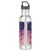 Niedliche Wolken und Herzkunst Edelstahlflasche (Rückseite)