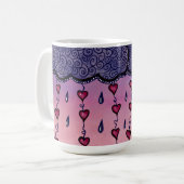 Niedliche Wolken und Herzkunst Kaffeetasse (Vorderseite Links)