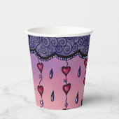 Niedliche Wolken und Herzkunst Pappbecher (Vorderseite)