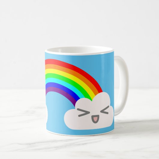 Niedliche Wolken und Regenbogen Kaffeetasse (VorderseiteRechts)