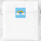 Niedliche Wolken und Regenbogen Quadratischer Aufkleber (Tasche)