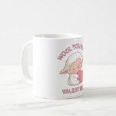 Niedliche Wolle, du bist mein Valentinpuppen Doodl Kaffeetasse (Vorderseite Links)