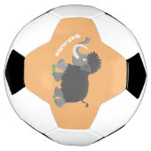 Niedliche Wollmammut-Cartoon-Abbildung Fußball (Gedreht)