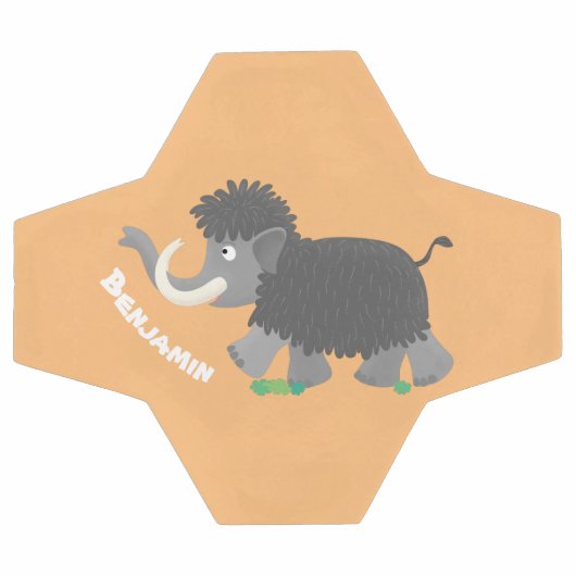 Niedliche Wollmammut-Cartoon-Abbildung Fußball (Flach)