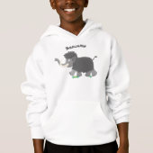 Niedliche Wollmammut-Cartoon-Abbildung Hoodie (Vorderseite)