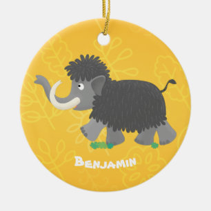 Niedliche Wollmammut-Cartoon-Abbildung Keramik Ornament