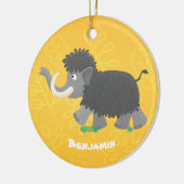 Niedliche Wollmammut-Cartoon-Abbildung Keramik Ornament (Links)