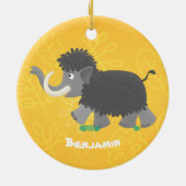 Niedliche Wollmammut-Cartoon-Abbildung Keramik Ornament (Hinten)
