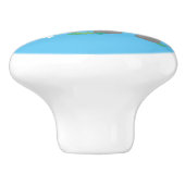 Niedliche Wollmammut-Cartoon-Abbildung Keramikknauf (Seitenansicht)