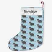 Niedliche Wollmammut-Cartoon-Abbildung Kleiner Weihnachtsstrumpf (Rückseite)