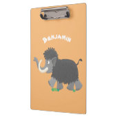 Niedliche Wollmammut-Cartoon-Abbildung Klemmbrett (Links)