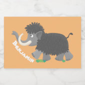 Niedliche Wollmammut-Cartoon-Abbildung Lebensmitteletikett (Einzelnes Label)