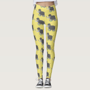Niedliche Wollmammut-Cartoon-Abbildung Leggings