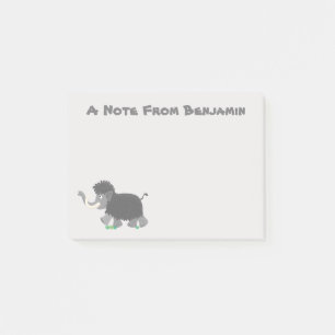 Niedliche Wollmammut-Cartoon-Abbildung Post-it Klebezettel
