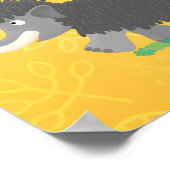 Niedliche Wollmammut-Cartoon-Abbildung Poster (Ecke)