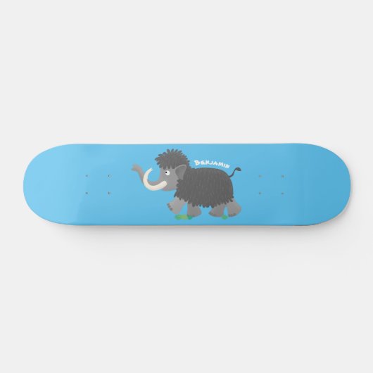Niedliche Wollmammut-Cartoon-Abbildung Skateboard (Horizontal)