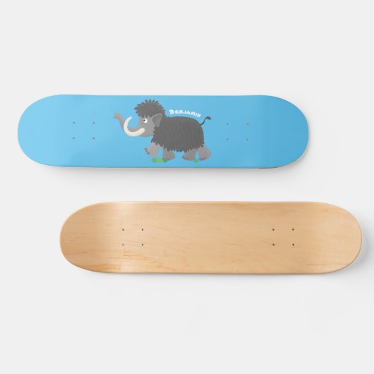 Niedliche Wollmammut-Cartoon-Abbildung Skateboard (Horizontal)