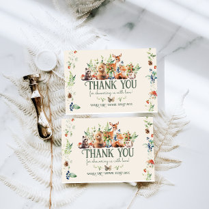 Niedliche Woodland Animal Adventure Neutral Baby S Dankeskarte