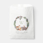 Niedliche Woodland Animal Leafy Wreath Baby Dusche Geschenktütchen (Vorderseite)