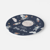 Niedliche Woodland Animal Space Babydusche Pappteller (Schrägansicht)