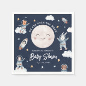 Niedliche Woodland Animal Space Babydusche Serviette (Vorderseite)