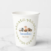 Niedliche Woodland Animal Watercolor Kinderdusche Pappbecher (Rückseite)