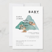 Niedliche Woodland Animals Adventure Baby Dusche Einladung (Vorderseite)