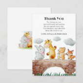 Niedliche Woodland Animals Kinderdusche Dankeskarte (Vorne/Hinten)