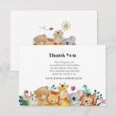 Niedliche Woodland Animals Kinderdusche Dankeskarte (Vorne/Hinten)