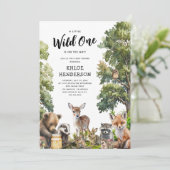 Niedliche Woodland Animals Kinderdusche Einladung (Stehend Vorderseite)