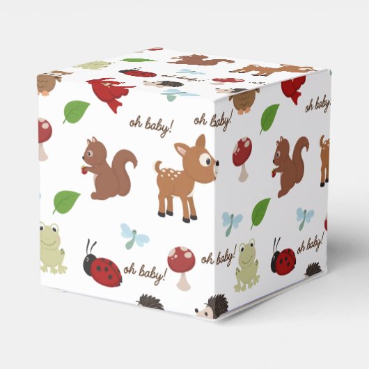 Niedliche Woodland Animals Kinderdusche Geschenkschachtel (Rückseite)