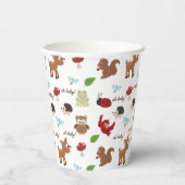 Niedliche Woodland Animals Kinderdusche Pappbecher (Rückseite)