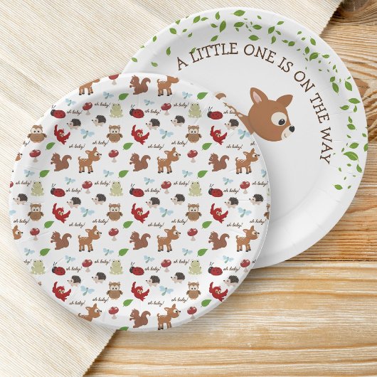 Niedliche Woodland Animals Kinderdusche Pappteller