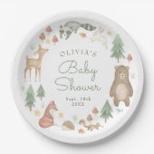 Niedliche Woodland Animals Kinderdusche Pappteller (Vorderseite)