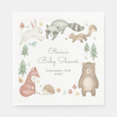 Niedliche Woodland Animals Kinderdusche Serviette (Vorderseite)