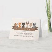 Niedliche Woodland Animals Kinderdusche | Vielen D Dankeskarte (Vorderseite)