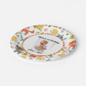 Niedliche Woodland Animes Custom Foto Party Teller (Schrägansicht)