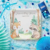 Niedliche Woodland Baby Dusche Thema Einladung Pappteller (Party)