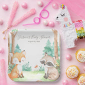 Niedliche Woodland Baby Dusche Thema Einladung Pappteller (Party)