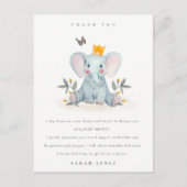 Niedliche Woodland Baby Elephant Foliage Baby Dusc Postkarte (Vorderseite)