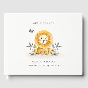 Niedliche Woodland Baby Lion Folies jedes Alter Ge Gästebuch