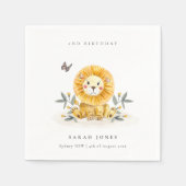 Niedliche Woodland Baby Lion Folies jedes Alter Ge Serviette (Vorderseite)