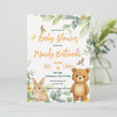 Niedliche Woodland-Babydusche Einladung (Stehend Vorderseite)