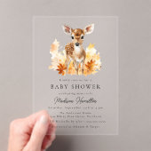 Niedliche Woodland Deer Fall Baby Dusche Acryleinladungen (Insitu (Handheld))