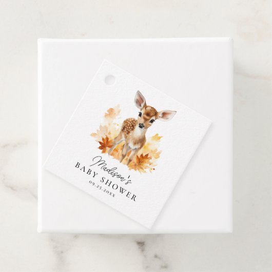 Niedliche Woodland Deer Fall Baby Dusche Geschenkanhänger (Beispiel)